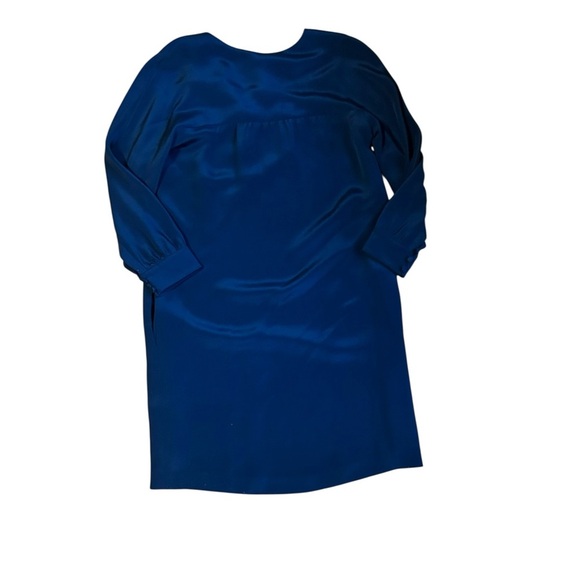 Vince Navy Blue 100% Silk Shirt Dress Size Small Business Causal Quiet Luxury - Picture 6 of 8
